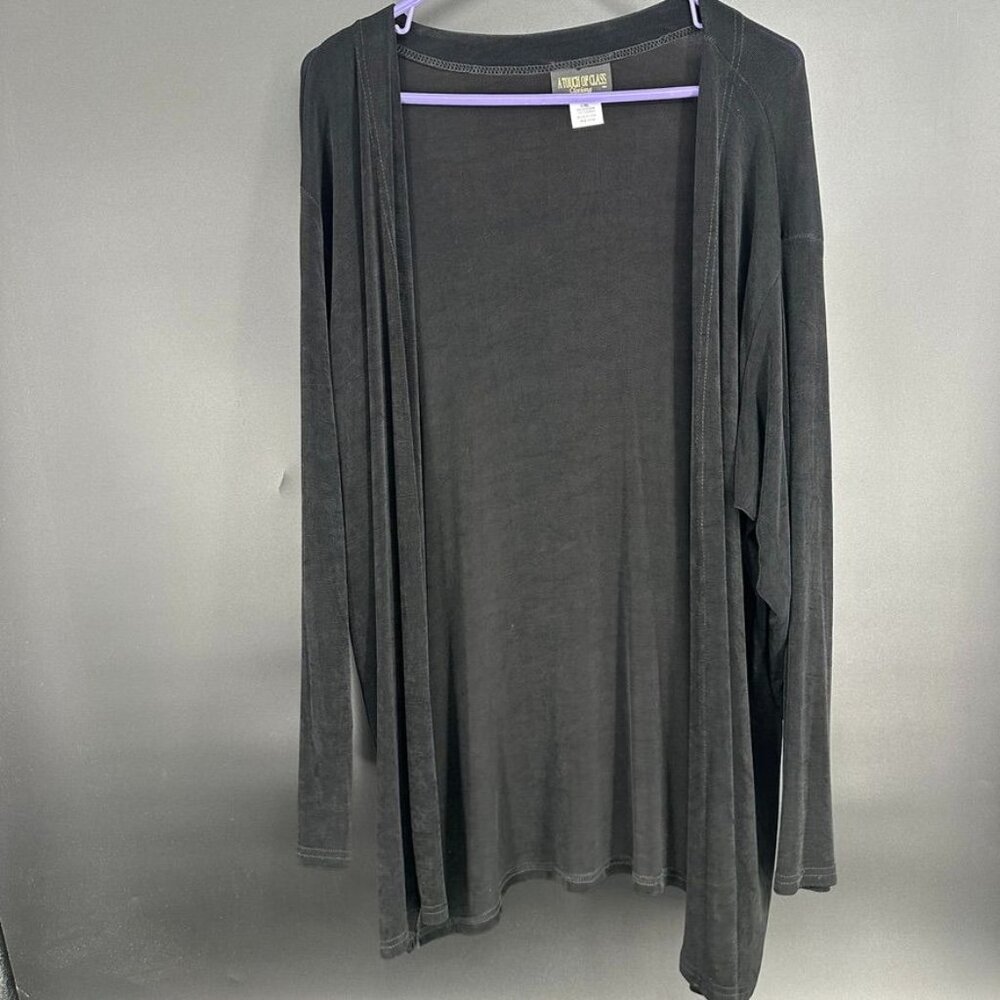 A Touch of Class Jacket Slinky Silky Smooth Open front Black Size L/XL